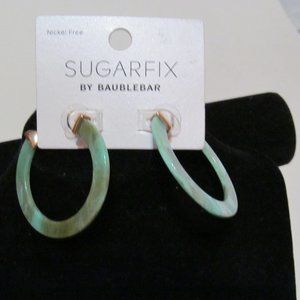 Sugarfix by Baublebar green and gold hoops nib
